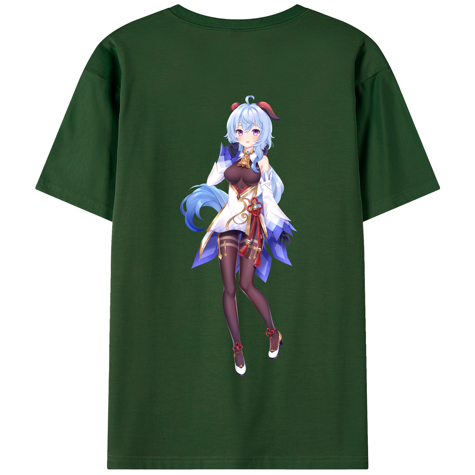 げんし神 甘雨 かんう genshin Ganyu 綿100％半袖Tシャツ（背面プリント）